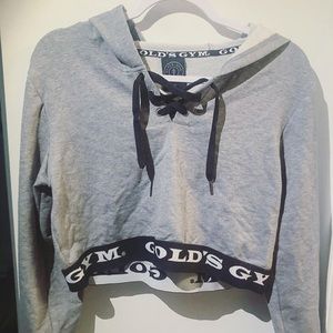 Gold’s Lace Up Crop Hoodie